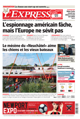 Le Mécène Du «Neuchâtel» Aime Les Chiens Et Les Vieux Bateaux ARCHIVES GUILLAUME PERRET LA CHAUX-DE-FONDS Didier Berberat Parle De Son Mandat Pour Le Sahel PAGE 11