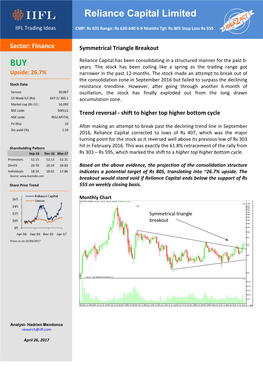 BUY Reliance Capital Limited