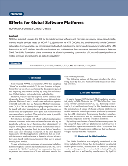 Efforts for Global Software Platforms