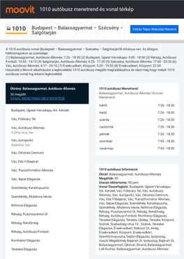 1010 Autóbusz Menetrend És Útvonal Térkép