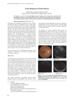 Early Diagnosis of Eales Disease