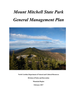 Mount Mitchell State Park General Management Plan