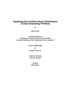 Exploiting Non-Uniform Query Distributions in Data Structuring Problems