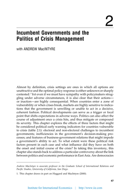 The Political Economy of the Asian Financial Crisis