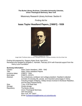 MRL 6: Isaac Taylor Headland Papers, [1890?]