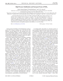 High Pressure Stabilization and Emergent Forms of Pbh4