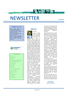 NEWSLETTER June 2016