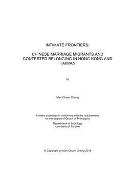 Chinese Marriage Migrants and Contested Belonging in Hong Kong and Taiwan