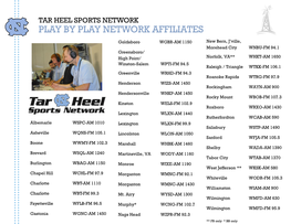 Play by Play Network Affiliates
