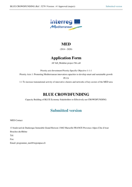 MED Application Form BLUE CROWDFUNDING Submitted Version