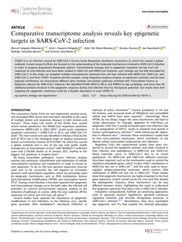 Comparative Transcriptome Analysis Reveals Key Epigenetic Targets in SARS-Cov-2 Infection