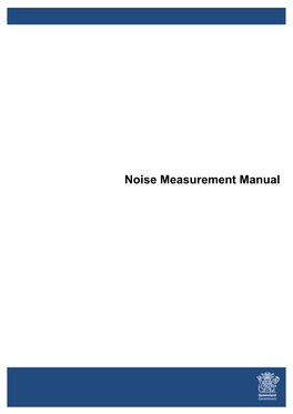 Noise Measurement Manual—ESR/2016/2195