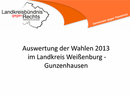 Auswertung Der Wahlen 2013 Im Landkreis Weißenburg - Gunzenhausen