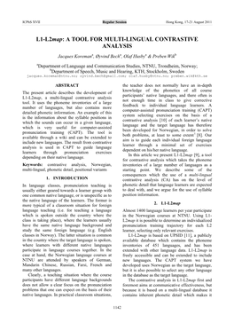 A Tool for Multi-Lingual Contrastive Analysis