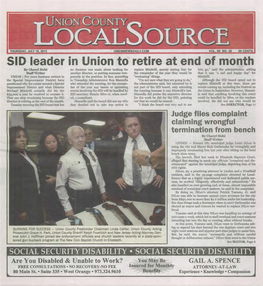 SID Leader in Union to Retire at End of Month