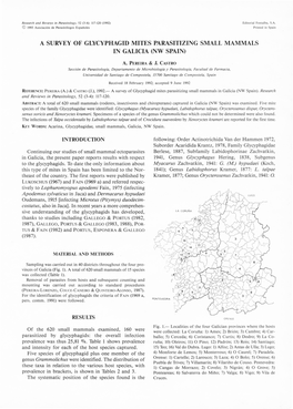 A SURVEY of GLYCYPHAGID MITES PARASITIZING SMALL MAMMALS in Gall CIA (NW SPAIN)