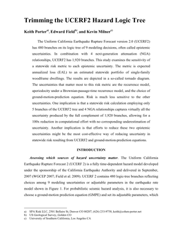 Trimming the UCERF2 Hazard Logic Tree