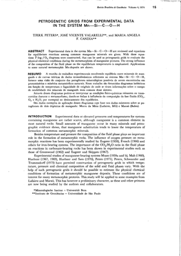 PETROGENETIC GRIDS from EXPERIMENTAL DATA in the SYSTEM Mn-Si-C-O-H