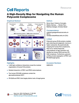 A High-Density Map for Navigating the Human Polycomb Complexome