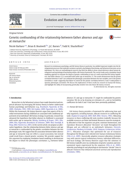 Genetic Confounding of the Relationship Between Father Absence and Age at Menarche