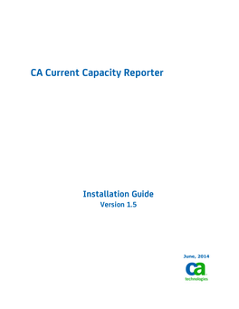 Current Capacity Reporter Installation Guide