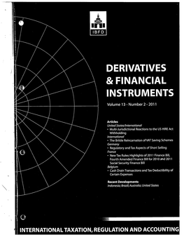 Derivatives & Financial Instruments