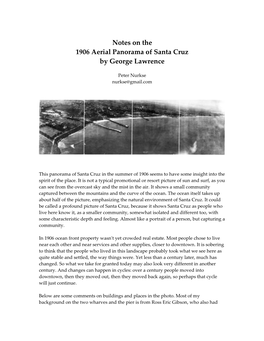 Notes on the 1906 Aerial Panorama of Santa Cruz by George Lawrence