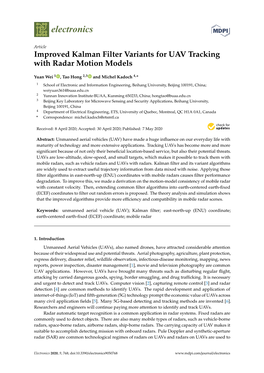 Improved Kalman Filter Variants for UAV Tracking with Radar Motion Models