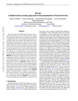 Arxiv:1811.01704V4 [Cs.LG] 16 Apr 2020 Enables Conventional Hardware to Achieve 2.2 Speedup Over Role and Unique Properties in Terms of Weight Distribution