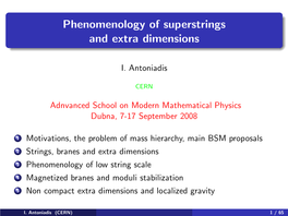 Phenomenology of Superstrings and Extra Dimensions