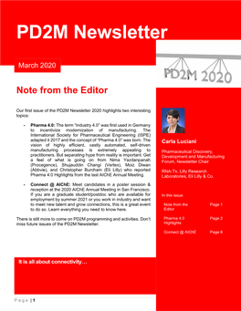 PD2M Newsletter