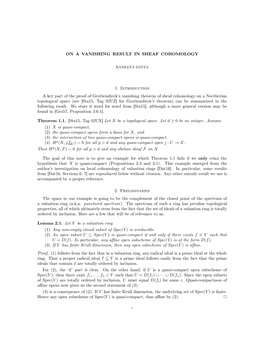 On a Vanishing Result in Sheaf Cohomology