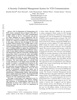 A Security Credential Management System for V2X Communications