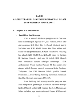 72 Bab Iii K.H. Mustofa Bisri Dan Pemikiran Dakwah Dalam