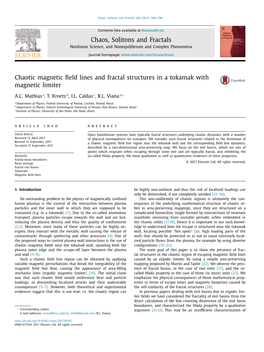 Chaotic Magnetic Field Lines and Fractal Structures in a Tokamak With