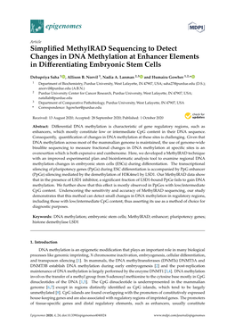 Simplified Methylrad Sequencing to Detect Changes in DNA