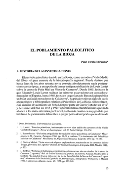 El Poblamiento Paleolitico Delarioja