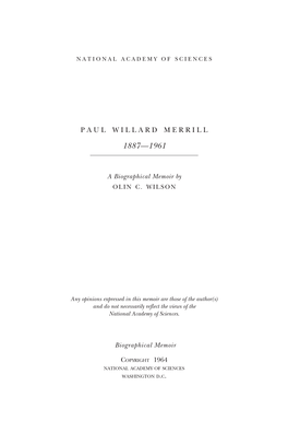 Paul Willard Merrill