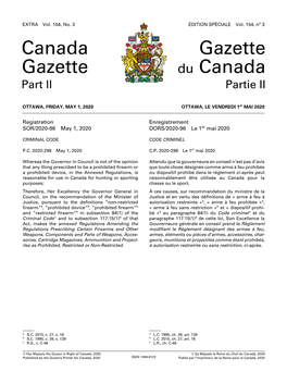 Canada Gazette, Part II