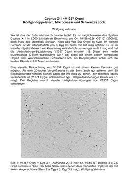 Cygnus X-1 = V1357 Cygni Röntgendoppelstern, Mikroquasar Und Schwarzes Loch