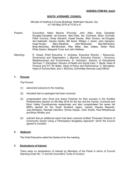 (I) SOUTH AYRSHIRE COUNCIL. Minutes of Meeting in County