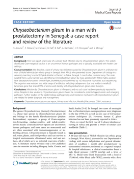 Chryseobacterium Gleum in a Man with Prostatectomy in Senegal: a Case Report and Review of the Literature O