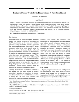 Fordyce's Disease Treated with Pimacrolimus: a Rare Case Report