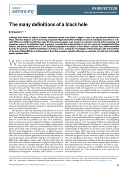The Many Definitions of a Black Hole