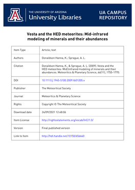 Vesta and the HED Meteorites: Mid-Infrared Modeling of Minerals and Their Abundances