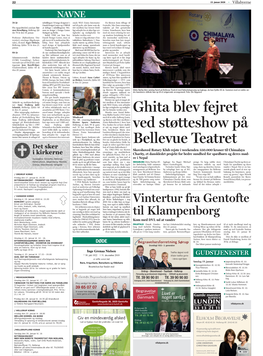 Ghita Blev Fejret Ved Støtteshow På Bellevue Teatret