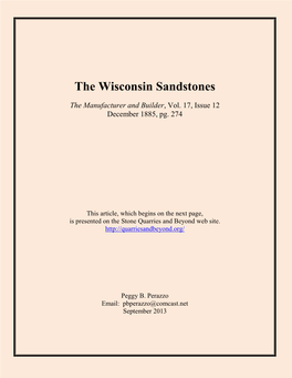 The Wisconsin Sandstones