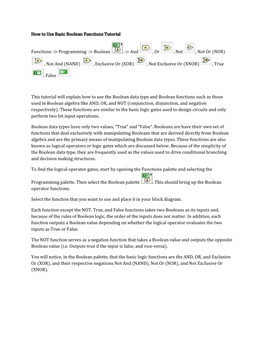 How to Use Basic Boolean Functions Tutorial