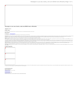 Strategies to Use Oats, Barley, and Corn DDGS More Efficiently (Page 1 of 1)