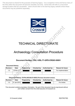 Archaeology Consultation Procedure